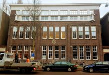 Statushouders in scholen schoolgebouw Admiraal de Ruijterweg, Bos en Lommer, Amsterdam