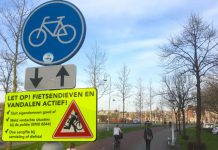 Nieuw waarschuwingsbord tegen fietsendieven