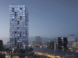 Twee hoge woontorens bij station Sloterdijk