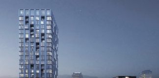 Twee hoge woontorens bij station Sloterdijk