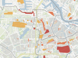 Op dit kaartje van West kun je zien hoe hoog het water komt