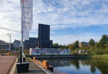 Dit is het begin van een parkje bij Laan van Spartaan