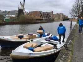 Bezorging lokale boodschappenbox per boot