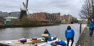 Bezorging lokale boodschappenbox per boot