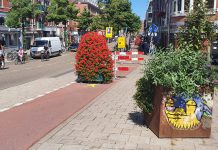 Bloembakken geven ‘fietsstraat’ J.P. Heije iets vriendelijker uiterlijk