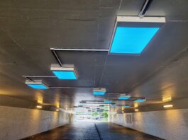 Lichtkunst in onooglijk tunneltje