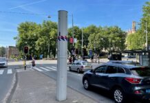 Flitspaal op Stadhouderskade tegen te hard of door rood rijden