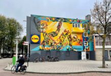 Nieuwe muurschildering in Bos en Lommer