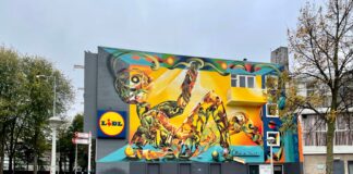 Nieuwe muurschildering in Bos en Lommer