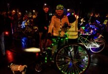 Vrolijke fietslichtjes in het Westerpark