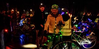 Vrolijke fietslichtjes in het Westerpark