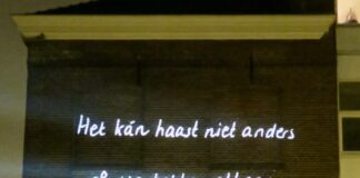 Lichtkunst met teksten bewoners Oud-West