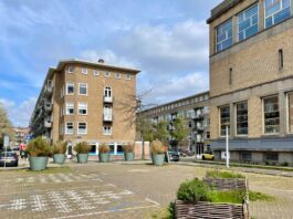 Geurtuin op parkeerplaats bij Wachterliedplantsoen