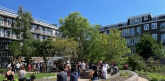 Verwilderde binnentuin Landlust nu ‘groene oase’ voor bewoners