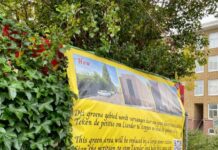 Protest buurtbewoners tegen bouw elektriciteitsstation in Bos en Lommer