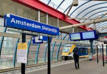 Airport Sprinter iedere 7,5 minuten via stations Sloterdijk en Lelylaan