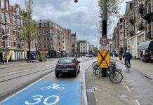 Proef met fietsers op rijbaan in Oud-West donderdag begonnen