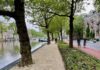 Wandelen op nieuw groen pad langs Nassaukade