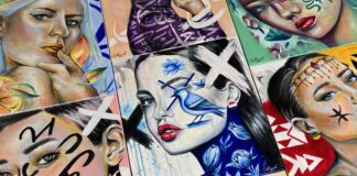 Cathycat explores women’s portraits from all over the world in her paintings and expresses ‘Love over fear’