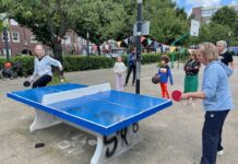 Urban sports? Tafeltennis is dat ook, zegt kampioen Bettine Vriesekoop op het Balboaplein