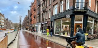 Nieuwe, brede fietsstraat op de Admiraal de Ruijterweg