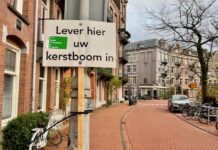 Eerste borden inleverpunten kerstbomen