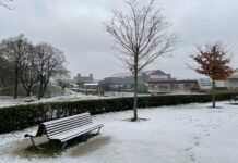 Laagje sneeuw in Amsterdam-West, eventjes maar