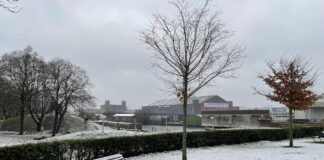 Laagje sneeuw in Amsterdam-West, eventjes maar
