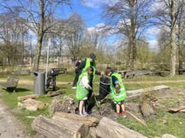 Vrijwilligers ruimen afval rond Sloterplas: ‘Heerlijk de zomer in met een schoon park’