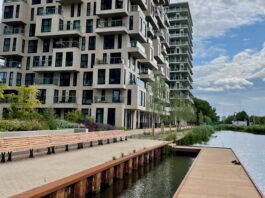 Volop ruimte om in de zon te zitten langs wandelboulevard Haarlemmerweg