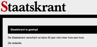 Staatskrant stopt na ruim halve eeuw: ‘Kosten niet meer op te hoesten, steun bleef grotendeels uit’