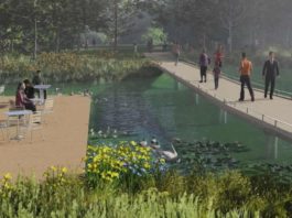 Nieuwe voetgangersbrug Rembrandtpark