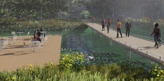 Nieuwe voetgangersbrug Rembrandtpark