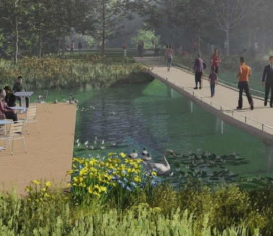 Nieuwe voetgangersbrug Rembrandtpark