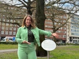 Informatiebordje vertelt verhaal van ‘ondergedoken’ linde in Leidsebosje