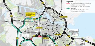 Verbinding A10 West richting A10 Zuid in weekend dicht door werkzaamheden Schinkelbrug
